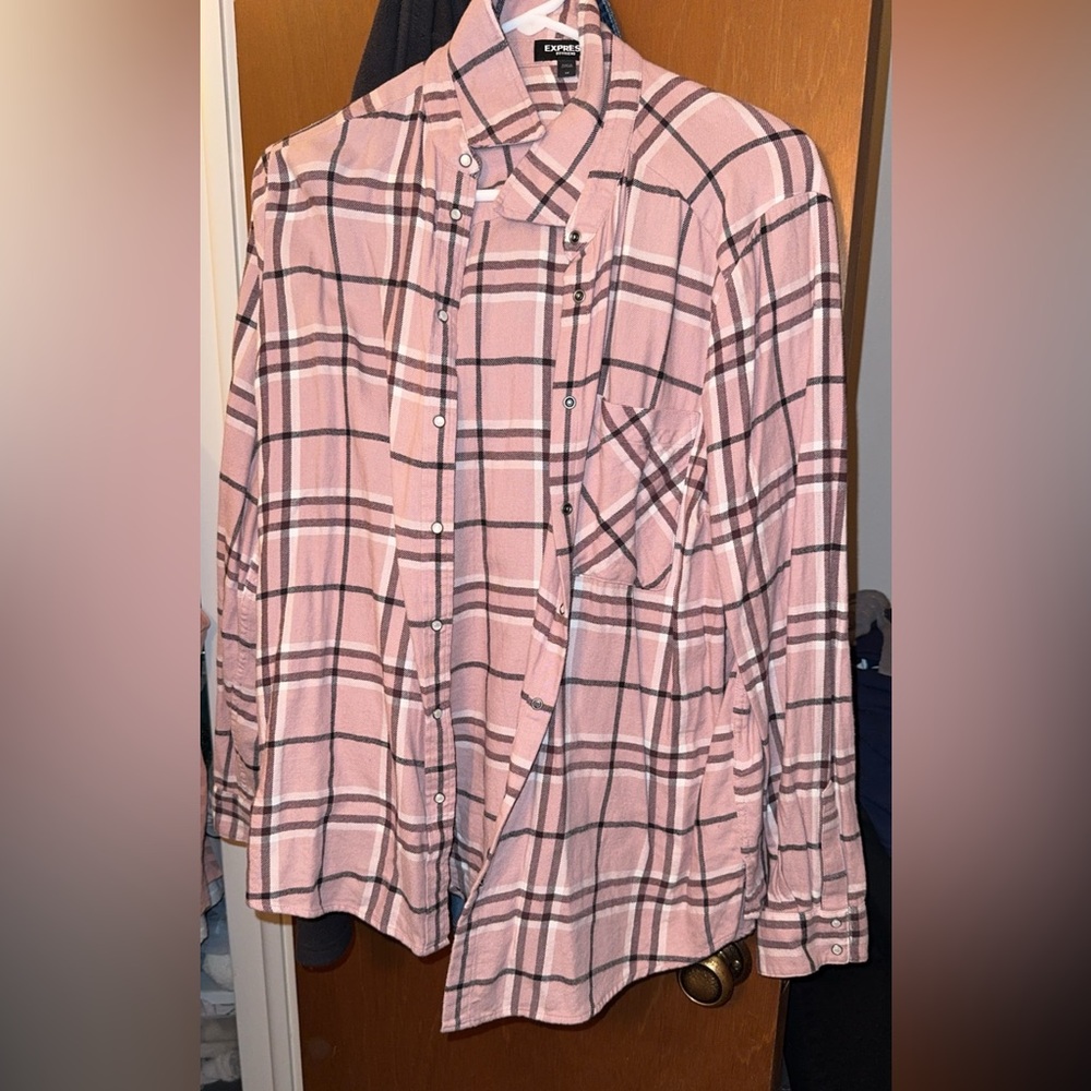 Express boyfriend pink flannel
